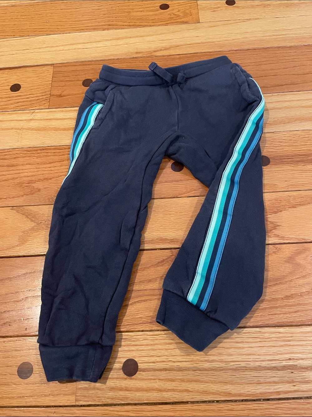 Tea Collection Navy Joggers with Teal & Aqua Side Stripes